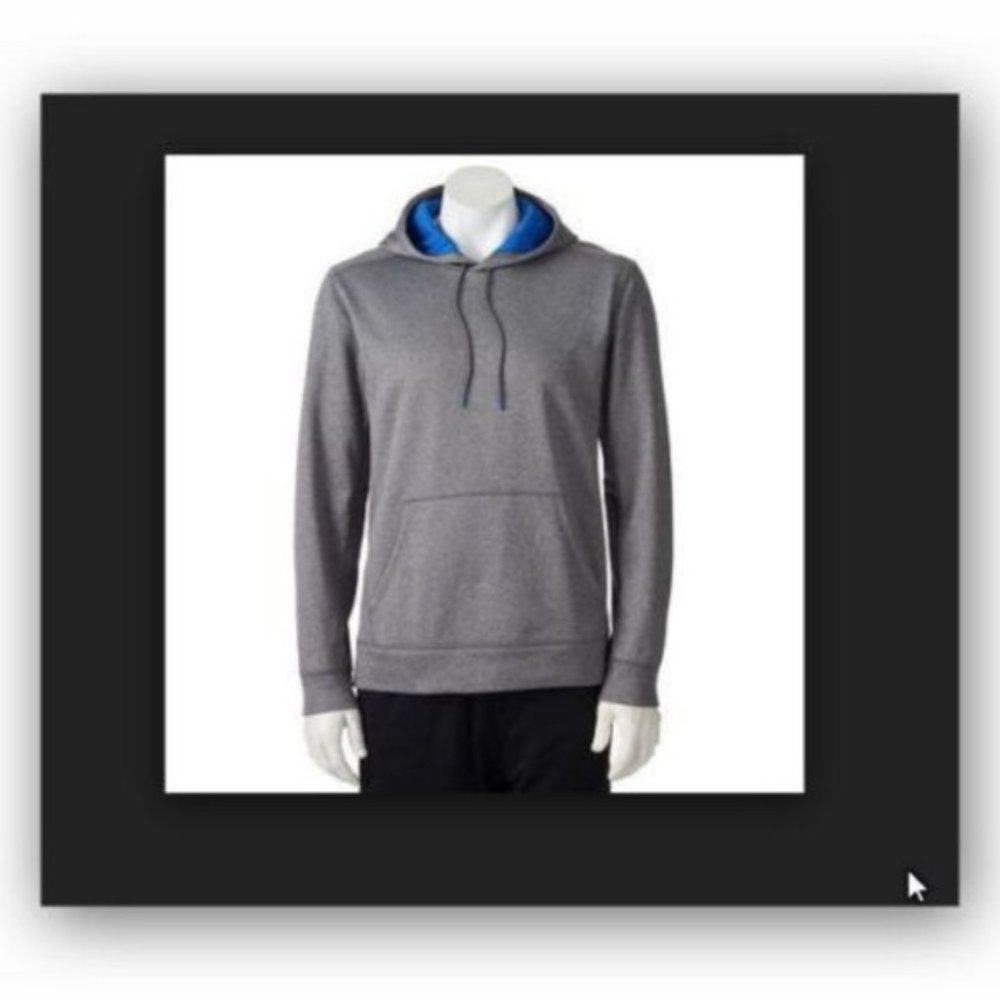 NWT Tek Gear Grey Perfomance Fleece Hoodie Big and Tall 2XB